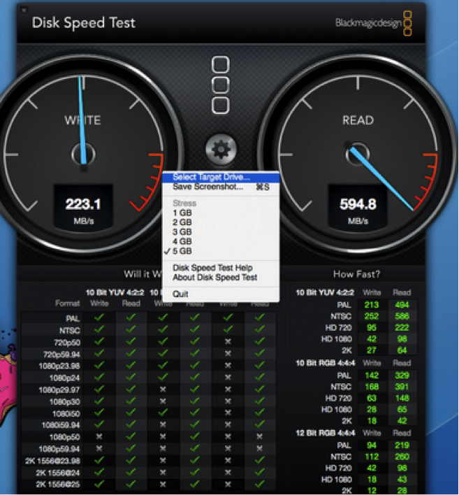 windows version blackmagic disk speed test